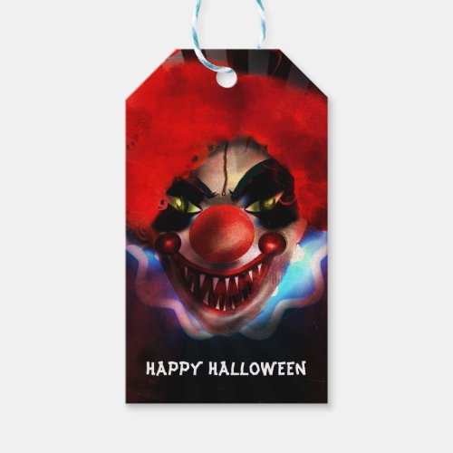 Creepy Scary Killer Clown Halloween Party Favor Gift Tags