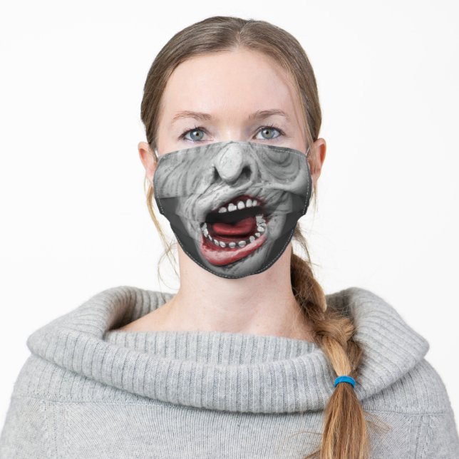 Creepy Scary Monster Adult Cloth Face Mask (Worn)