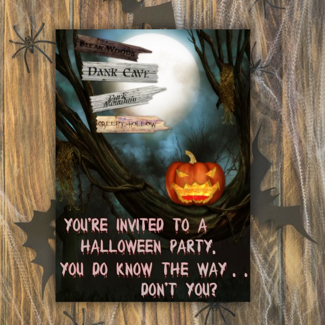 Creepy Signs Halloween Invitation (Creator Uploaded)