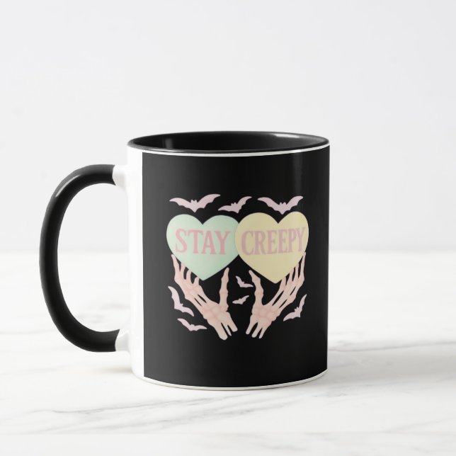 Creepy – Skeleton Hand Holding Hearts Sweet And Sp Mug (Left)