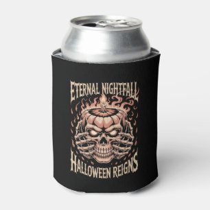 Creepy Skeleton Hands Pumpkin Skull Can Cooler