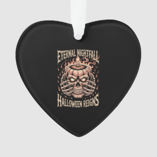 Creepy Skeleton Hands Pumpkin Skull Ornament
