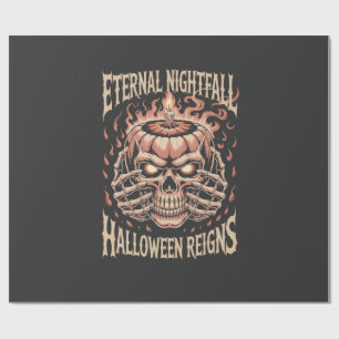 Creepy Skeleton Hands Pumpkin Skull Wrapping Paper