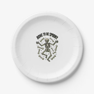 Creepy Skeleton Shirt Vintage Halloween Bones Desi Paper Plates