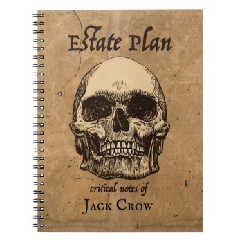 Creepy Skull And Bones Estate Planning Notebook by FamilyTreed at Zazzle