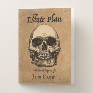 Creepy Skull and Bones Estate Planning Pocket Folder