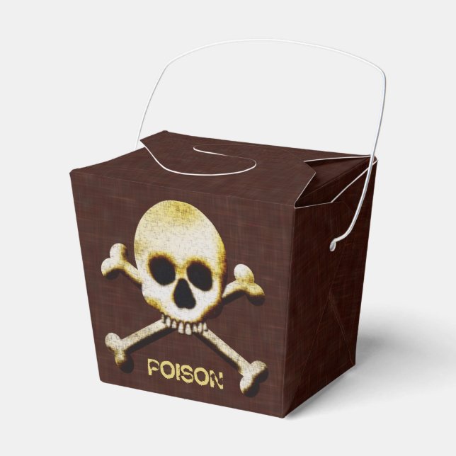 Creepy Skull And Crossbones Halloween Toxic Poison Favor Boxes (Front Side)