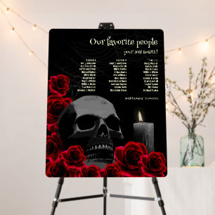 Creepy Skull and Roses Gothic Halloween Wedding Foam Board