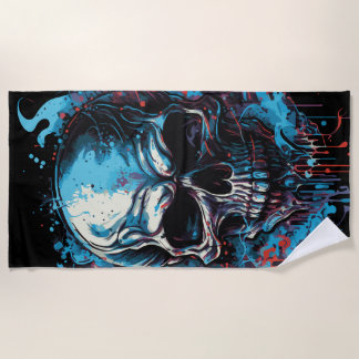 Creepy Skull Beach Towel