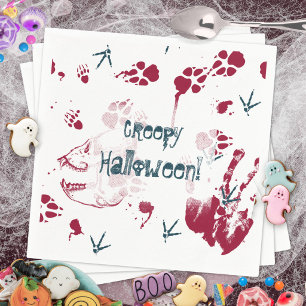 Creepy Skull Blood Traces Halloween Napkins