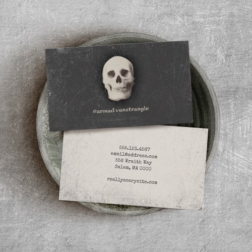 Cool Vintage Skull Calling Card 2 Business Card Template