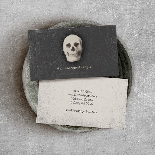 Customizable Cool Vintage Skull Calling Card 2 Business Card Template