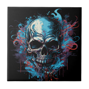 Creepy Skull Ceramic Tile