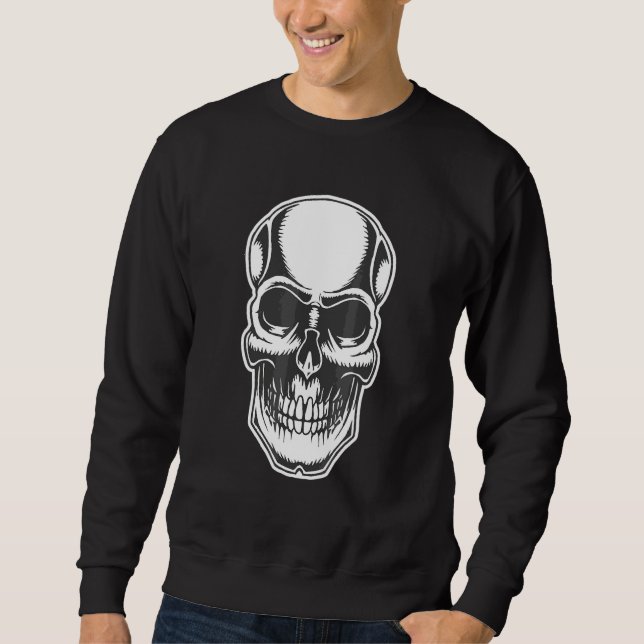 Creepy Skull Face Sweatshirt (Front)