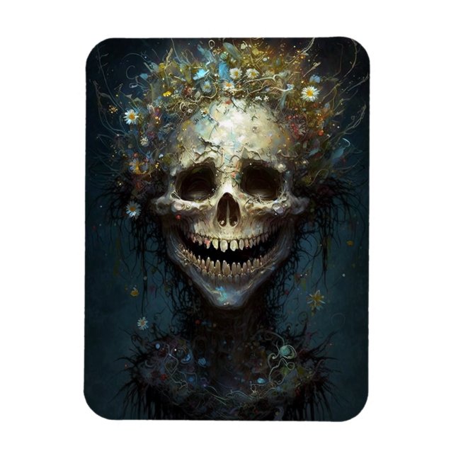 Creepy Skull Gothic Dark Fantasy Art Magnet (Vertical)