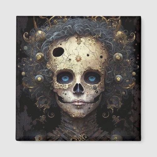 Creepy Skull Gothic Dark Fantasy Art Magnet