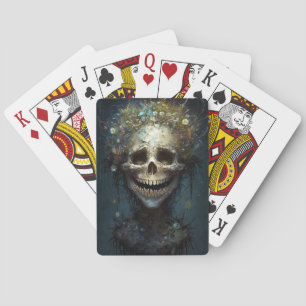 Creepy Skull Gothic Dark Fantasy Art Playing Cards
