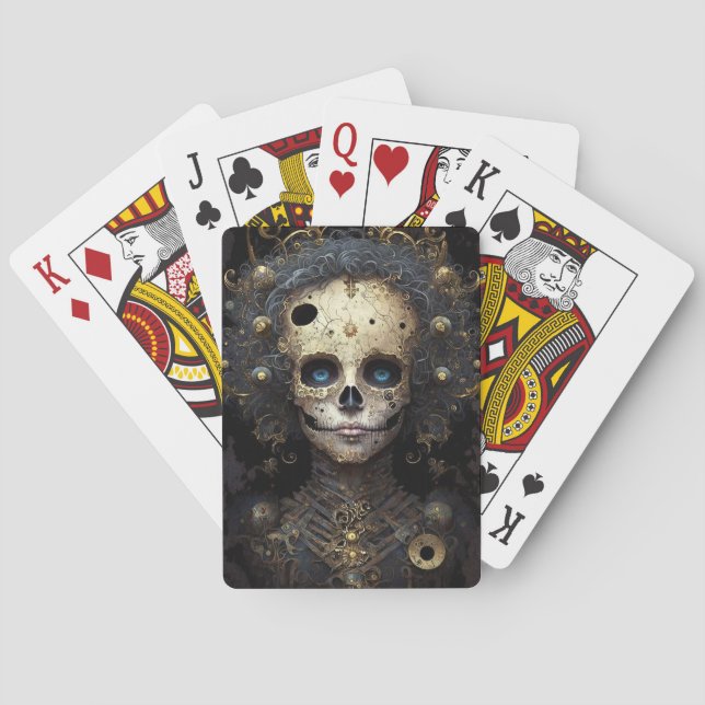 Creepy Skull Gothic Dark Fantasy Art Poker Cards (Back)