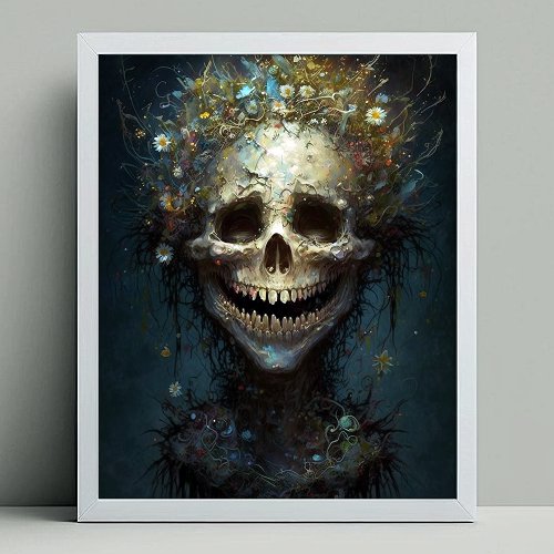 Creepy Skull Gothic Dark Fantasy Art Poster