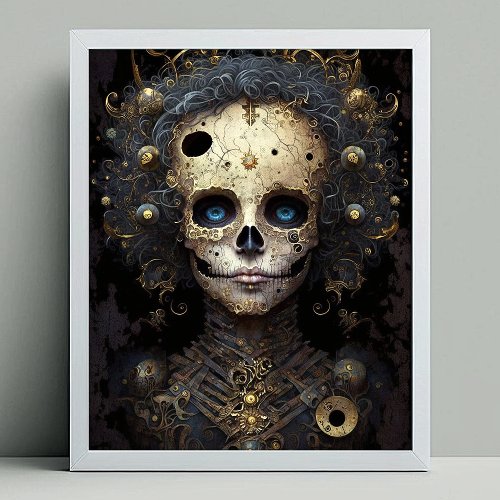 Creepy Skull Gothic Dark Fantasy Art Poster