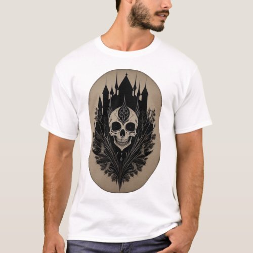 Creepy skull gothic tshirt 