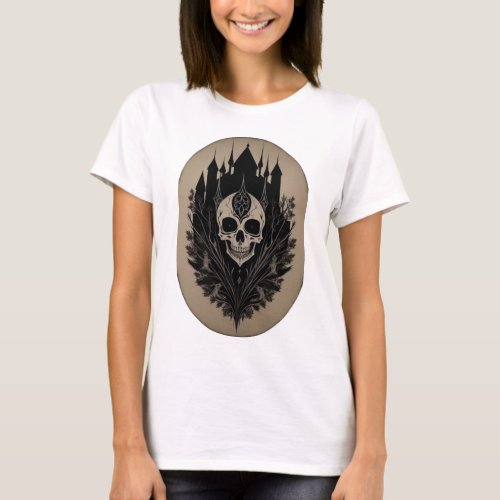 Creepy skull gothic tshirt 