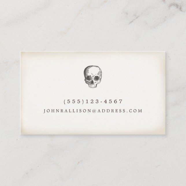 Creepy Skull Halloween Calling Card (Front)