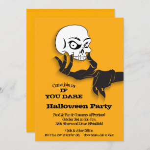 Creepy Skull Halloween Party Invitations