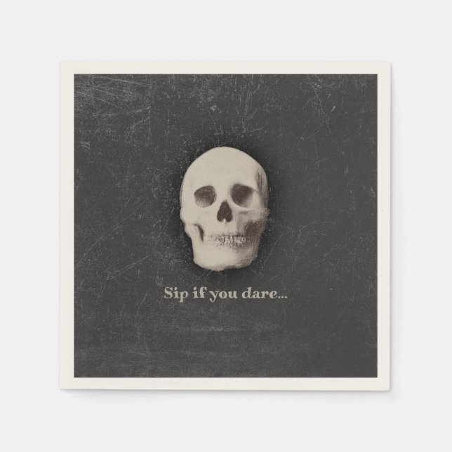  Creepy Skull, Sip if you Dare Napkins (Front)