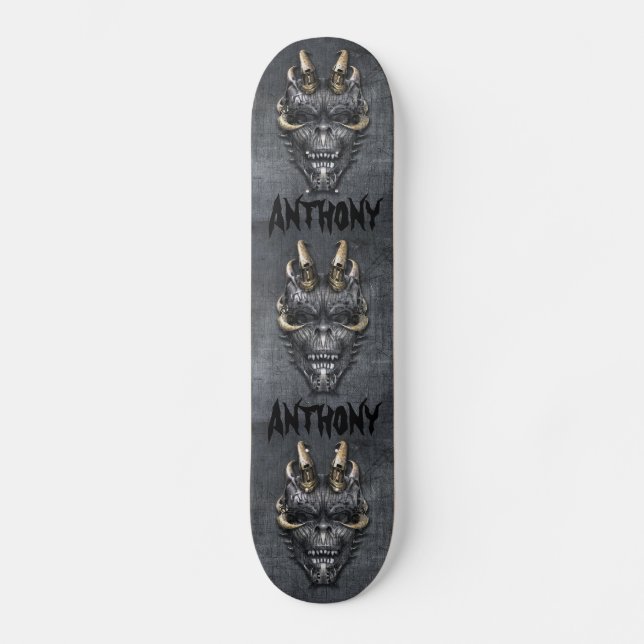 Creepy Skull Skateboard Deck (Front)