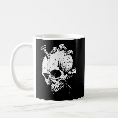 Creepy Skull Skeleton Hand Black White Modern Hall Coffee Mug