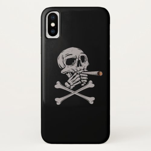 Creepy Skull Smoking Cigarette And Putting Spells iPhone XS Case
