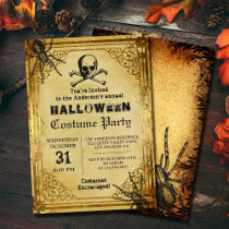 Creepy Skull Spiders Gothic Halloween Party Invitation