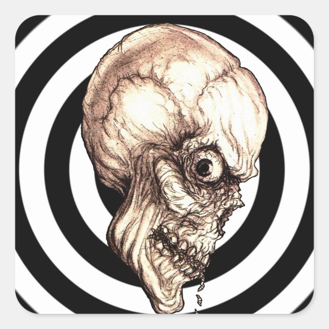 CREEPY SKULL SQUARE STICKER (Front)