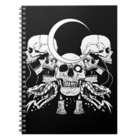 Creepy Skulls Crescent Gothic Moon Witchy Snake Notebook