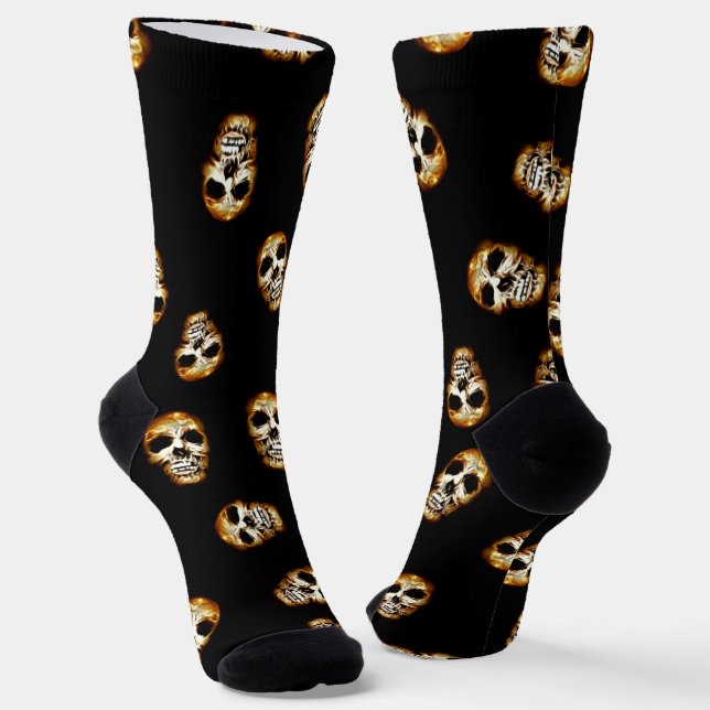 Creepy Skulls Halloween  Socks (Angled)