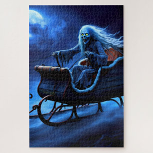 Creepy Sleigh Ghoul flies through the sky! Jigsaw Puzzle