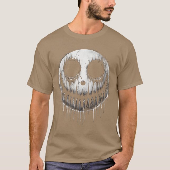 Creepy Smile Face Horror Movie Lover girl T-Shirt (Front)