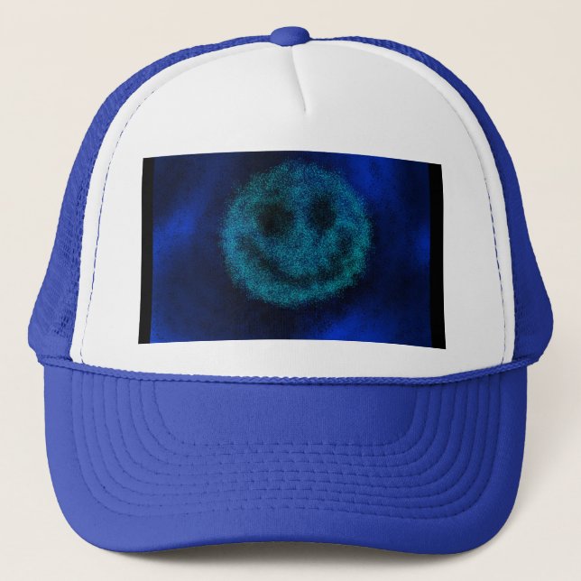 Creepy Smiley Face Trucker Hat (Front)