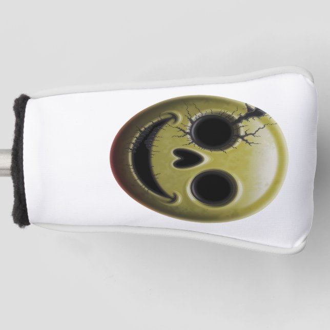 Creepy Smiley Skull Golf Putter Cover (Front)