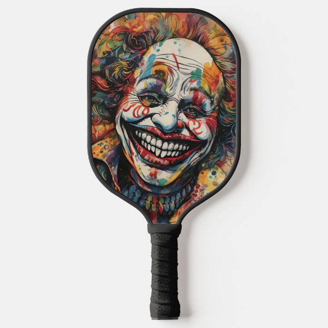 Creepy Smiling Clown  Pickleball Paddle (Front)