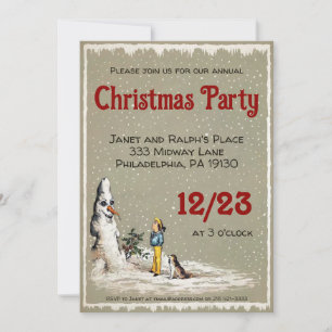 Creepy Snowman Christmas Party Customizable Invitation