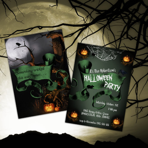 Creepy Something Wicked Halloween Invitation