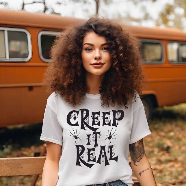 Creepy Spider Halloween Creep it Real T-Shirt (Creator Uploaded)