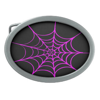 Creepy Spider Web (Black & Hot Pink) Belt Buckle