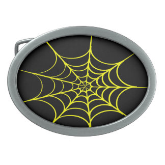 Creepy Spider Web (Black & Yellow) Belt Buckle
