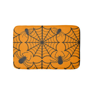 Creepy Spider Web Halloween Bath Mat
