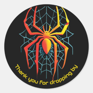 Creepy Spider Web Thank you Classic Round Sticker