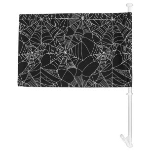 Creepy Spider Webs Car Flag