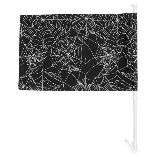 Creepy Spider Webs Car Flag (Back)